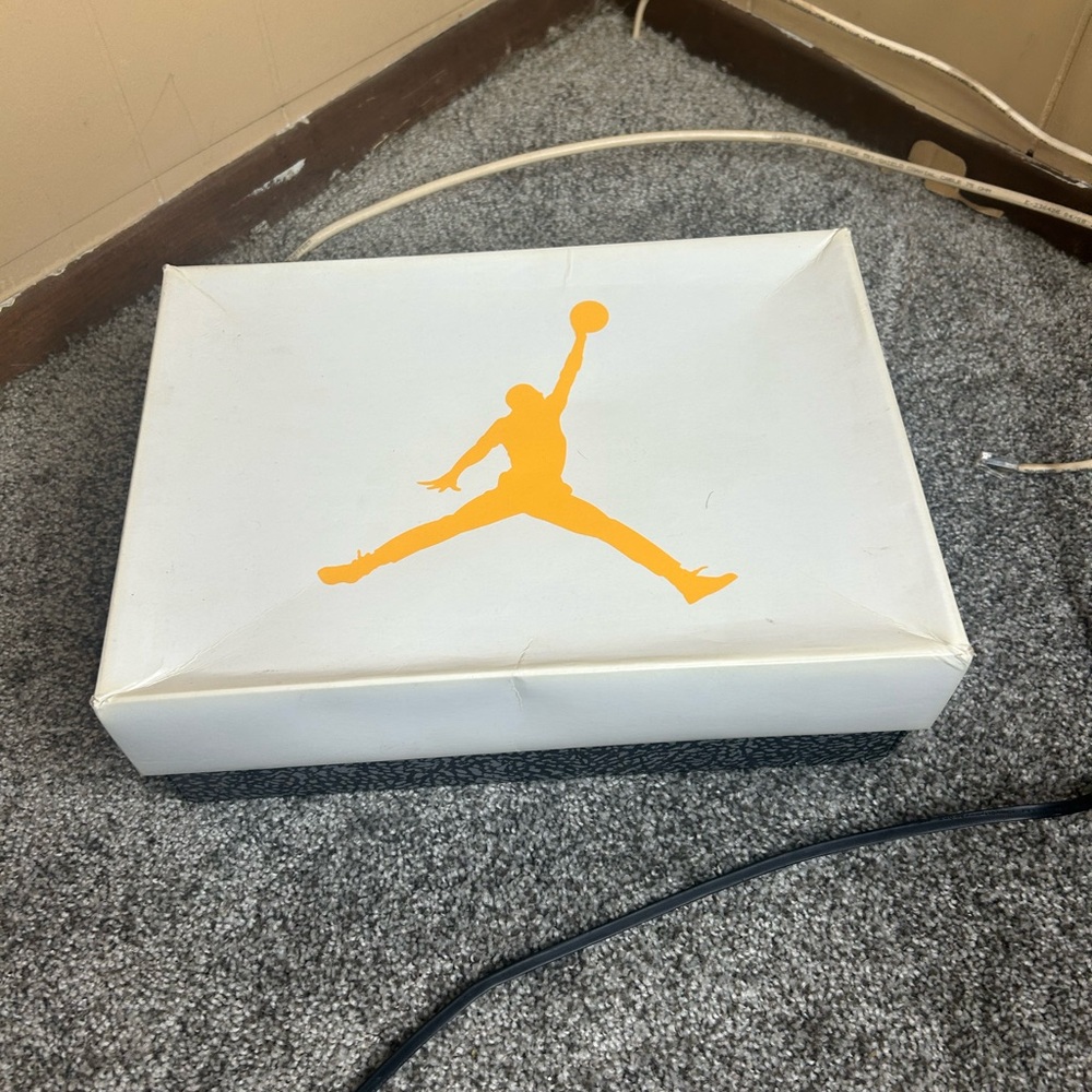 Jordan Retro 3 Shoe Box in White and Black